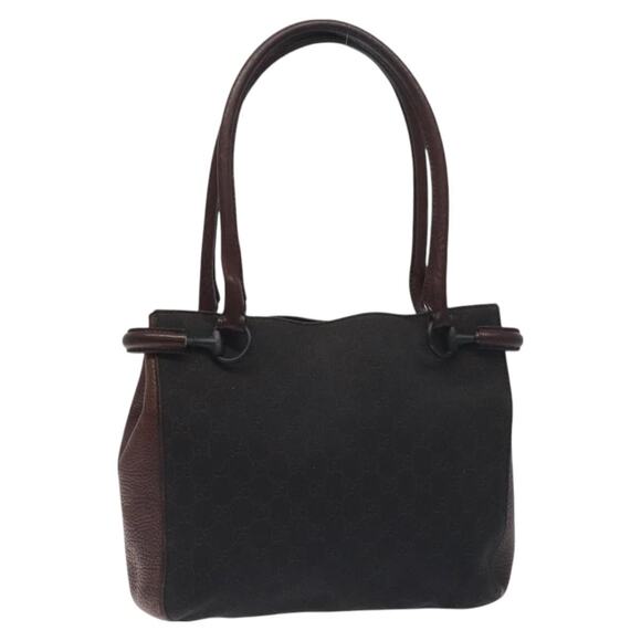 GUCCI GG Canvas Tote Bag Brown Silver - Picture 1 of 16